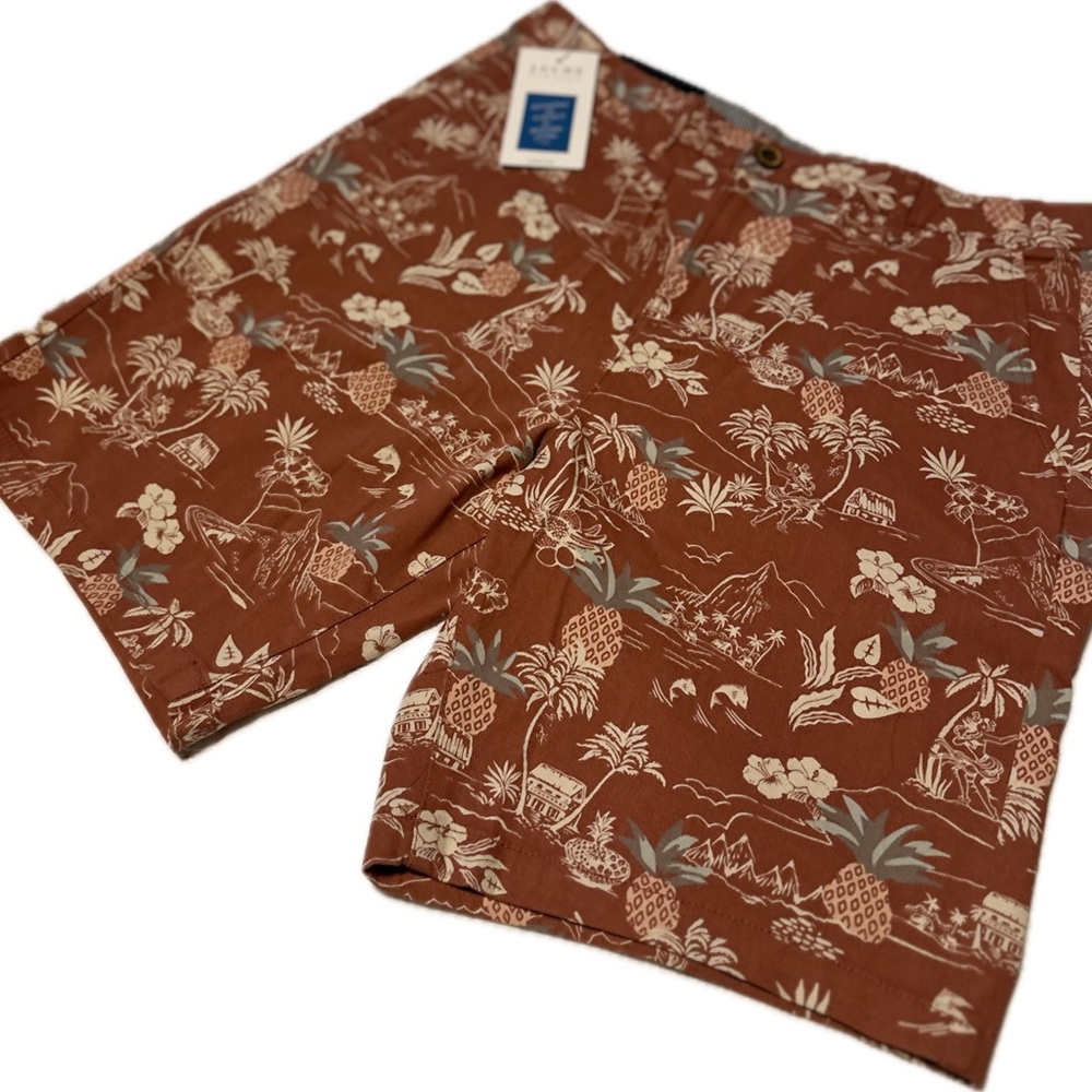 NWT Men’s Jachs Brown Tropical Print Men's Shorts